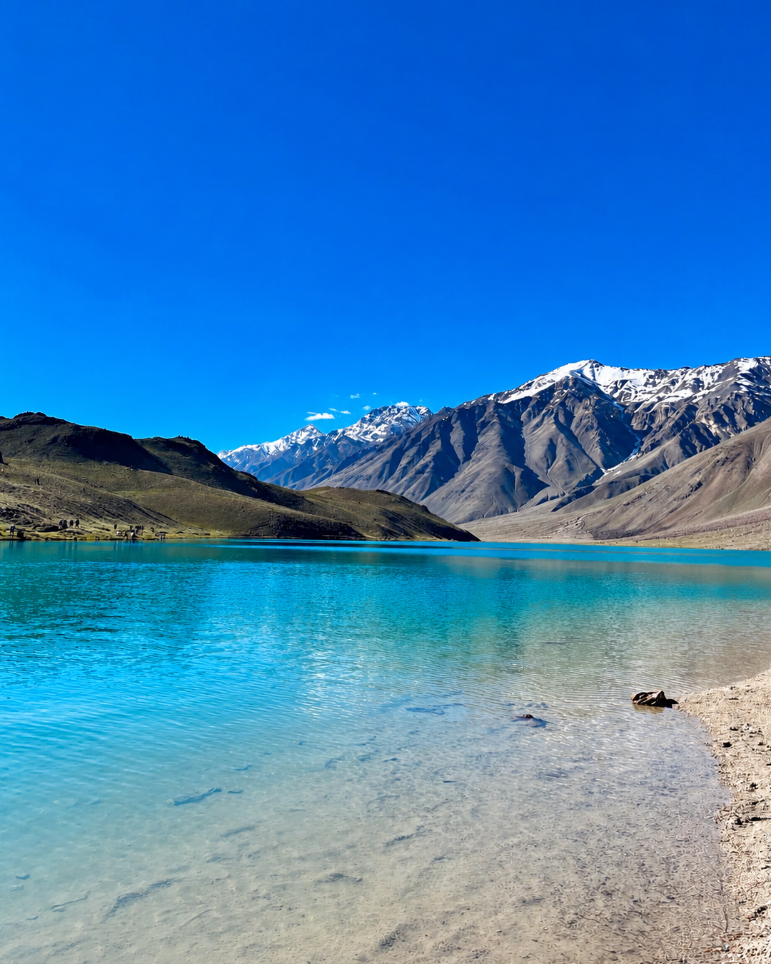Blue lake in Spiti Valley
