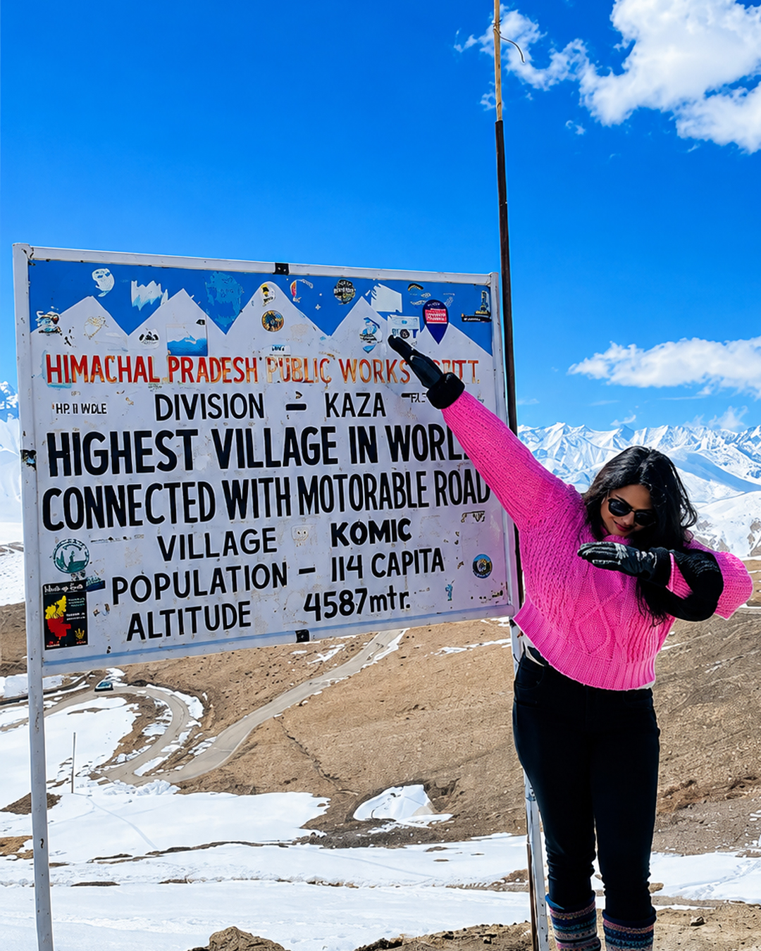 Spiti village in snow