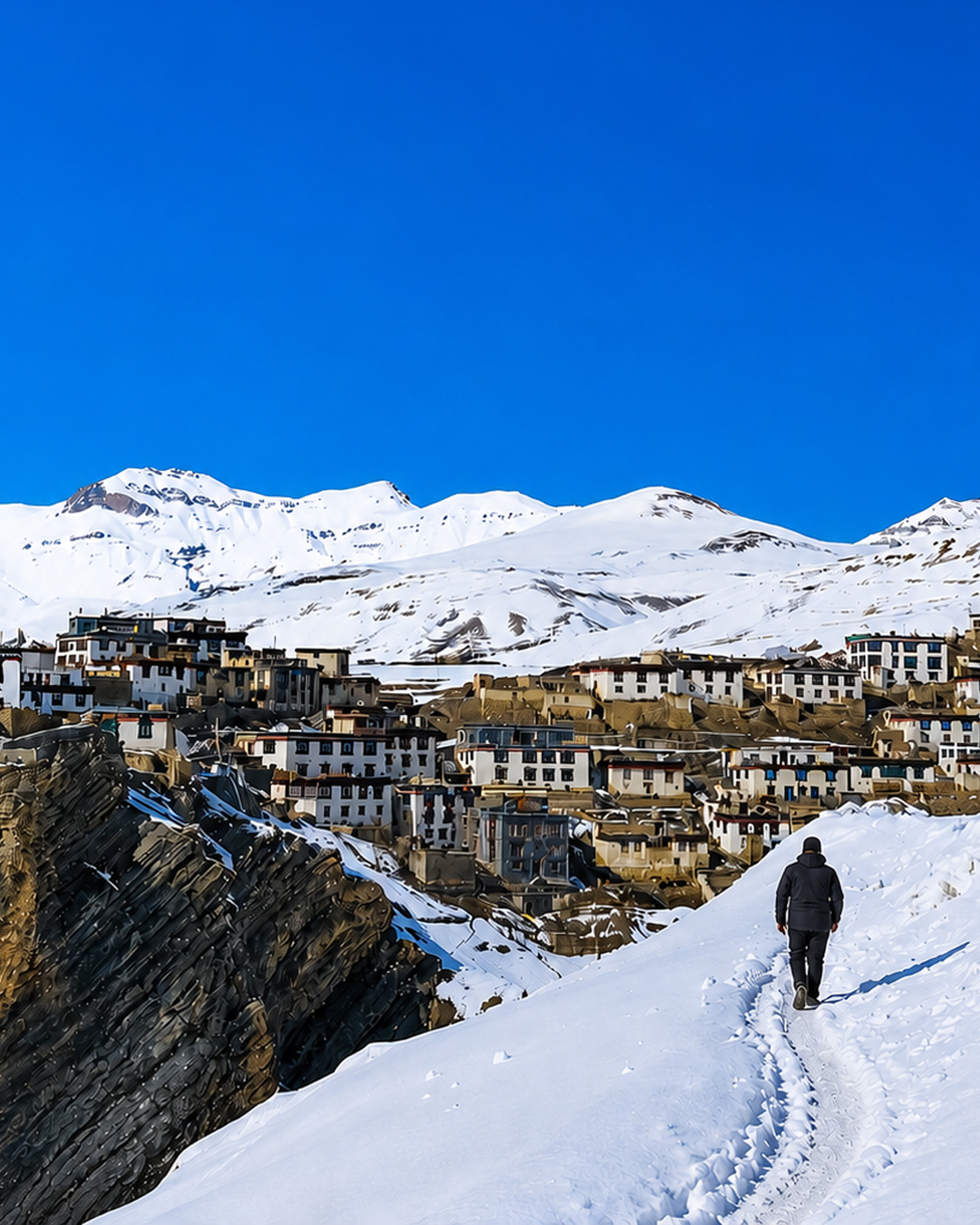 Snow village in Spiti